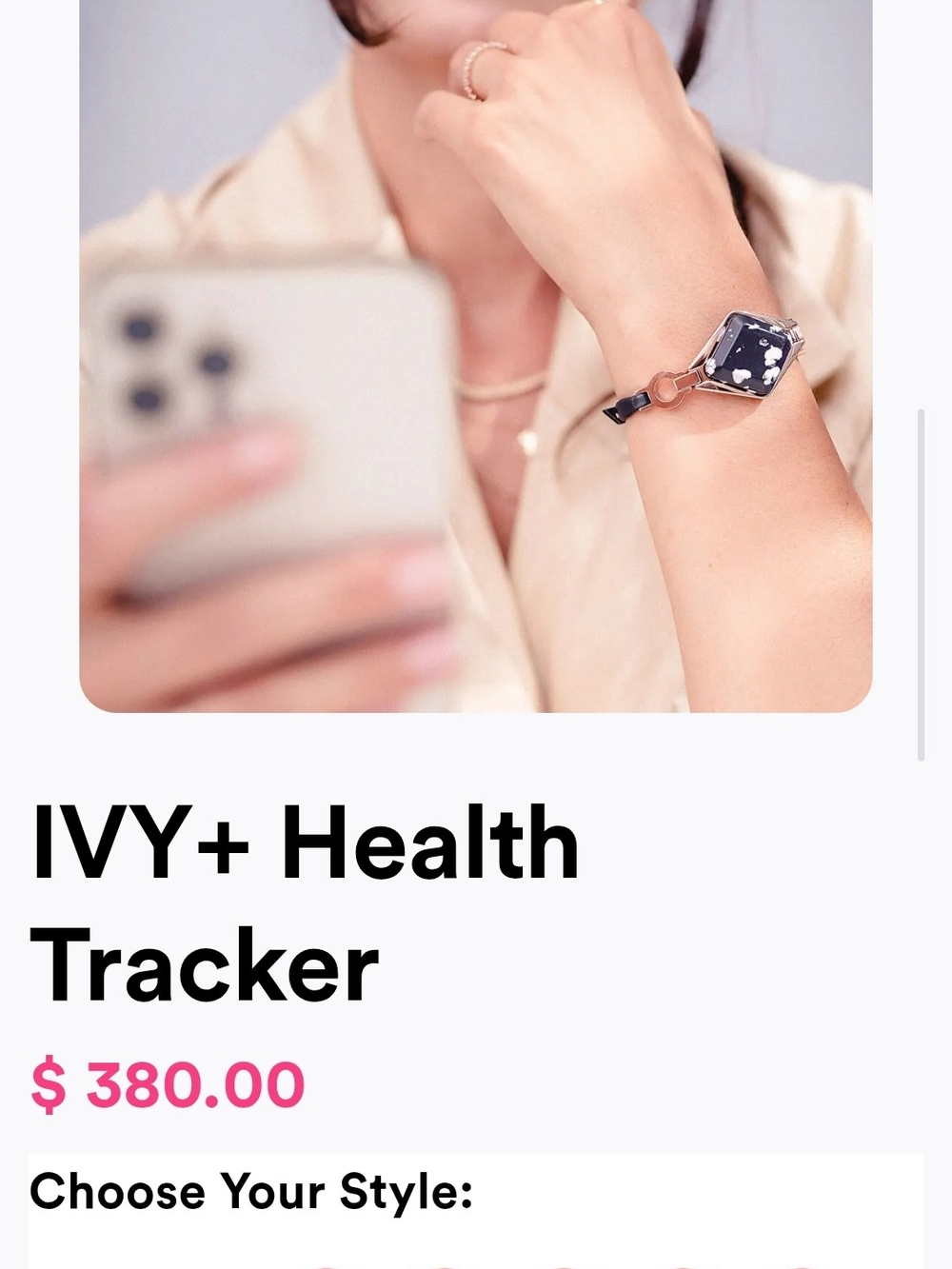 Bellabeat Ivy Health Tracker For Women - Black and Rose Gold
